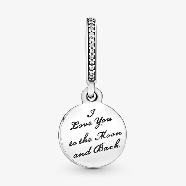 Hạt Vòng Charm Pandora Moments Silver Charm With Moon And Blue Sky 791993CZ Màu Bạc Xanh