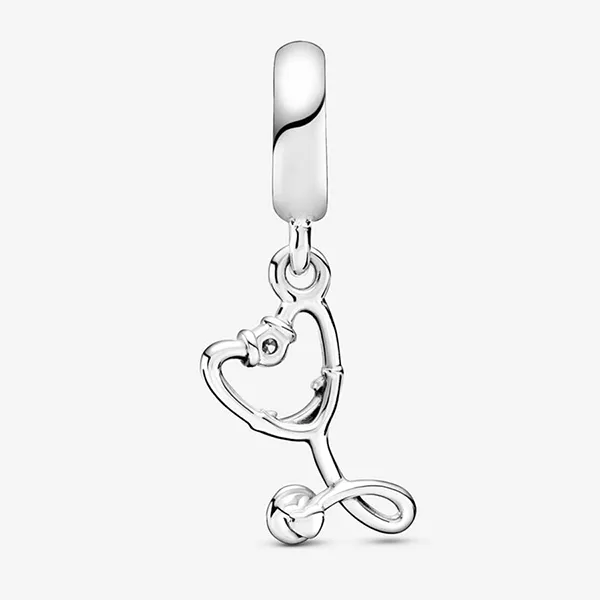 Hạt Vòng Charm Pandora Stethoscope Heart Dangle 799072C01 Màu Bạc