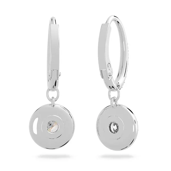 Khuyên Tai Nữ Swarovski Angelic Drop Earrings Round Cut, White, Rhodium Plated 5142721 Màu Bạc