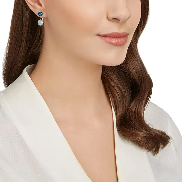 Khuyên Tai Nữ Swarovski Forward Earring Jackets In Blue Palladium Plating 5528514 Màu Xanh Bạc