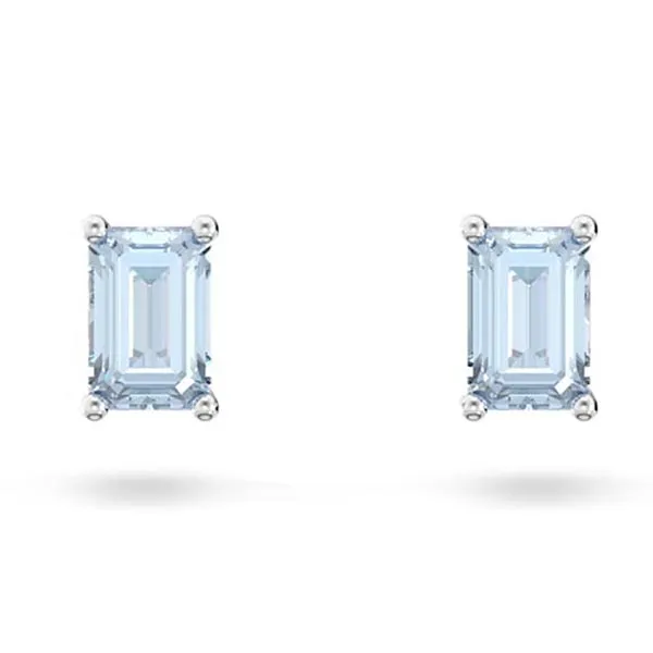 Khuyên Tai Nữ Swarovski Stilla Stud Earrings Octagon Cut, Blue, Rhodium Plated 5639134 Màu Xanh Dương - Trang sức - Vua Hàng Hiệu