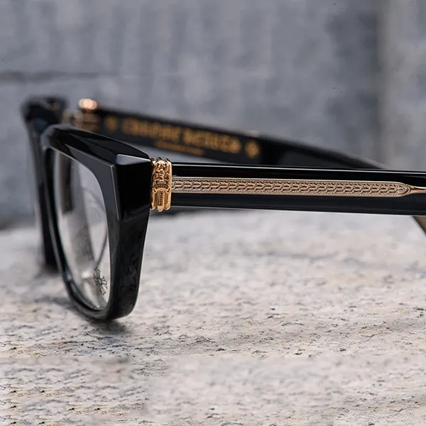 Kính Mắt Cận Chrome Hearts Optitcal BK 18KGP Màu Đen