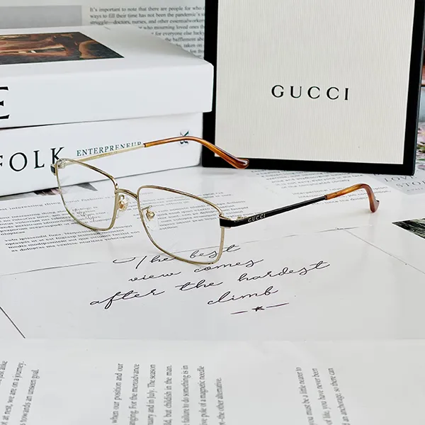 Kính Mắt Cận Gucci GG0576OK 005 Rectangle Eyeglasses Màu Vàng