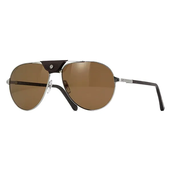 Kính Mát Cartier Buffalo Polarised Sunglasses CT0096S 005 Màu Nâu