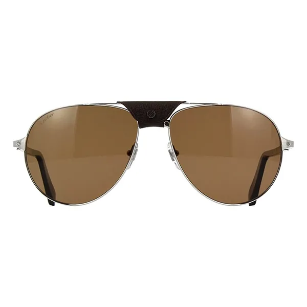 Kính Mát Cartier Buffalo Polarised Sunglasses CT0096S 005 Màu Nâu