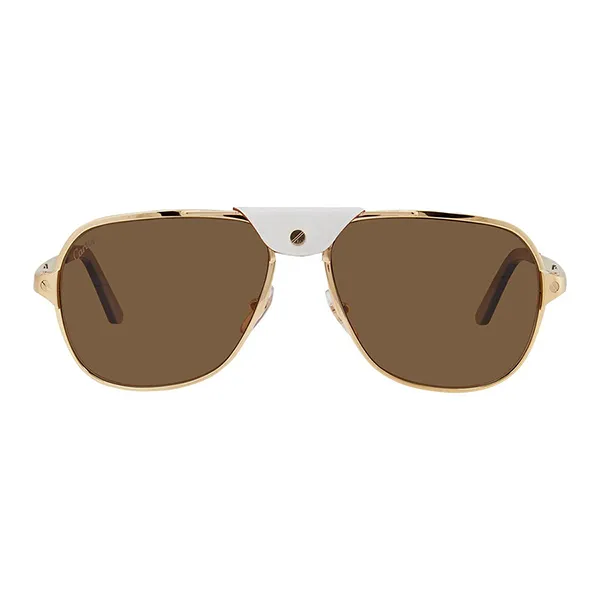 Kính Mát Nam Cartier Brown Pilot Men's Sunglasses CT0165S 010 Màu Nâu