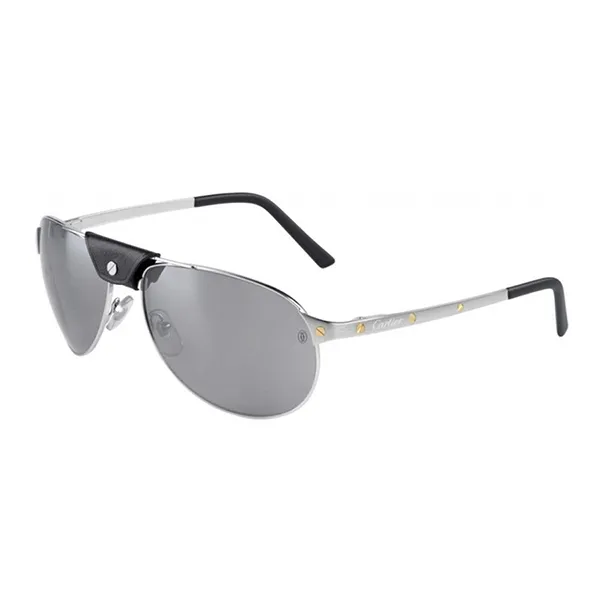 Kính Mát Nam Cartier Polarized Aviator Sunglasses CT0074S 004 Màu Bạc - Kính mắt - Vua Hàng Hiệu