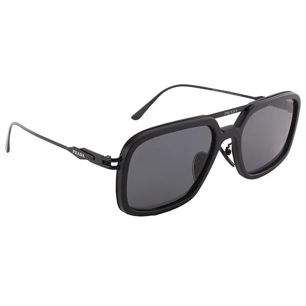 Kính Mát Nam Prada Polarized Dark Gray Square Men's Sunglasses PR 57ZS 1BO5Z1 55 Màu Đen - Kính mắt - Vua Hàng Hiệu