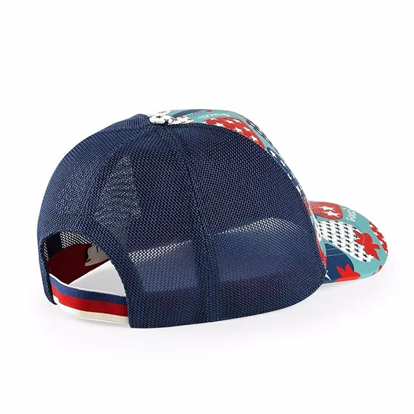 Mũ Trẻ Em Gucci Kids Strawberry Print Baseball Cap In Blue Màu Xanh Size L