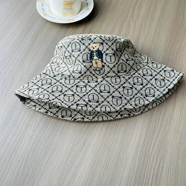 Mũ TTWN BEAR MZ057 Màu Ghi Viền Xanh