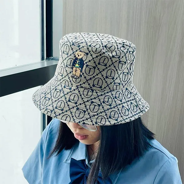 Mũ TTWN BEAR MZ057 Màu Ghi Viền Xanh