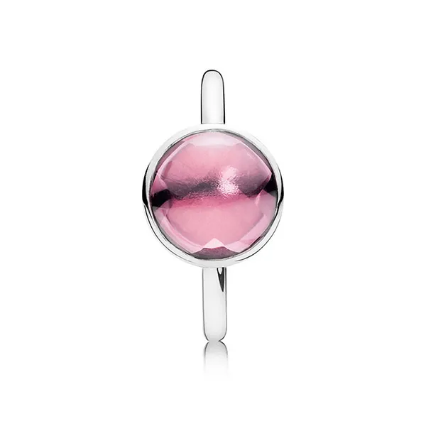 Nhẫn Nữ Pandora Poetic Droplet Pink Ring Sterling Silver 190982PCZ Màu Bạc Hồng Size 56