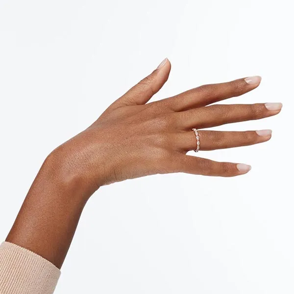 Nhẫn Nữ Swarovski Vittore Ring Marquise Cut, White, Rose Gold-Tone Plated 5366583 Màu Vàng Hồng Size 52