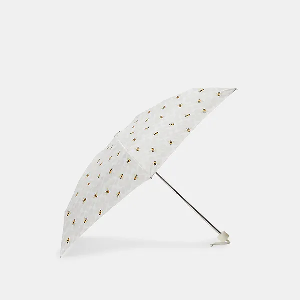 Ô Coach Umbrella In Signature Bee Print Màu Trắng