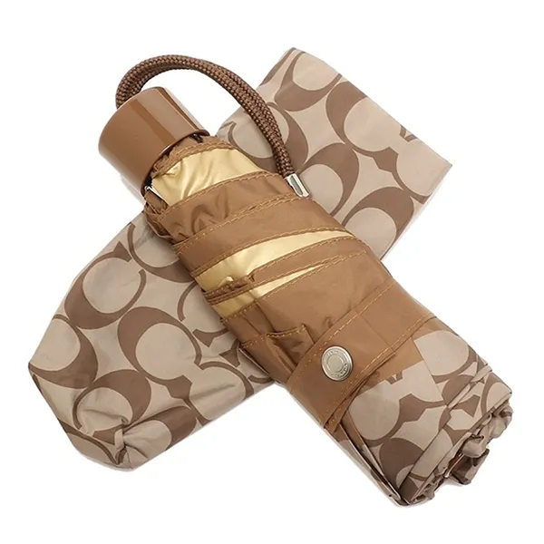 Ô Coach UV Protection Signature Mini Umbrella C4322 Màu Nâu
