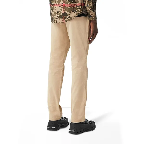 Quần Dài Nam Burberry Stripe-Detail Cotton Chino Trousers 8028640 Màu Be