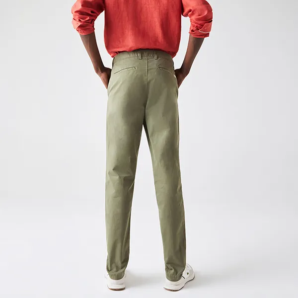 Quần Dài Nam Lacoste Men's Slim Fit Stretch Gabardine Chino Pants HH9553316 Màu Xanh Rêu Size 36