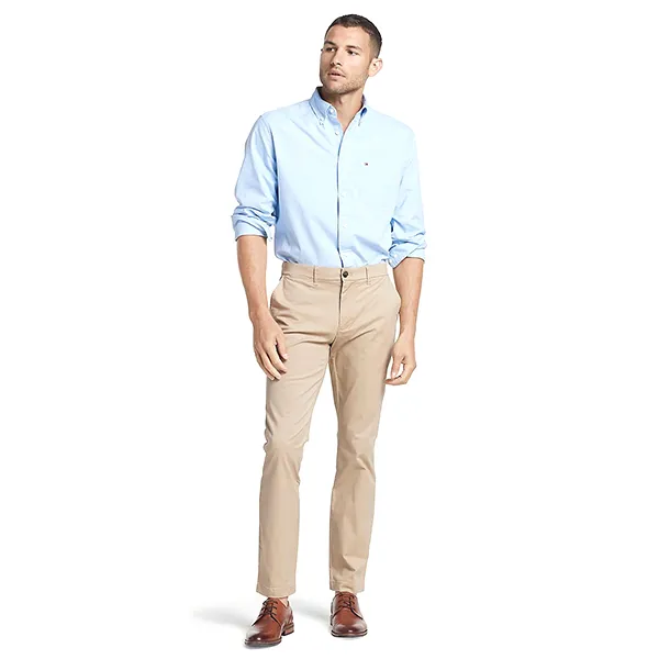 Quần Dài Nam Tommy Hilfiger Slim Fit Essential Stretch Chino 78A4709 785 Màu Vàng Cát Size 30