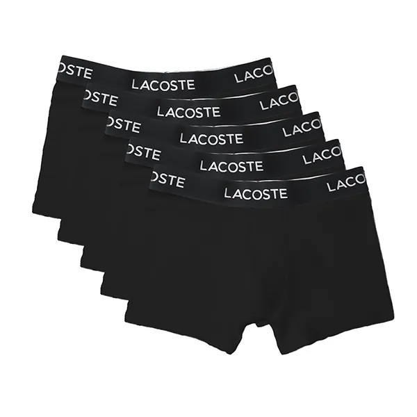 Set 5 Quần Lót Nam Lacoste Men Regular Fit Black Boxer 5H5203031 Màu Đen Size 4