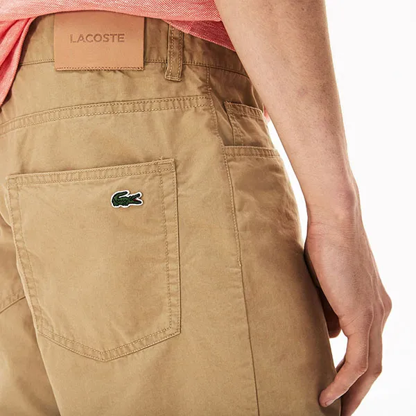 Quần Short Nam Lacoste Khaki FH480202S Màu Vàng Cát Size 42