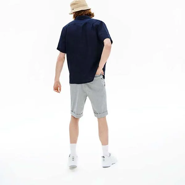 Quần Short Nam Lacoste Men's FH5724M5C Màu Trắng Sọc Xanh Đen Size 40