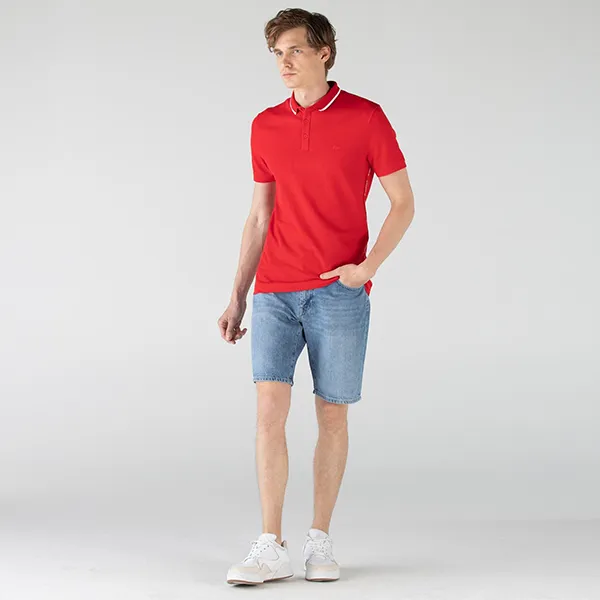 Quần Shorts Lacoste Men's Bermudas Slim Fit Jeans Cotton FH9722MK9 Màu Xanh Denim Size 38