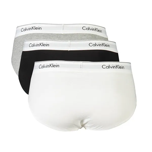 Set 3 Quần Lót Nam Calvin Klein CK Underwear Cotton 000NB2379A_GRIGIO_MP1 Màu Trắng/Xám/Đen Size L - Thời trang - Vua Hàng Hiệu