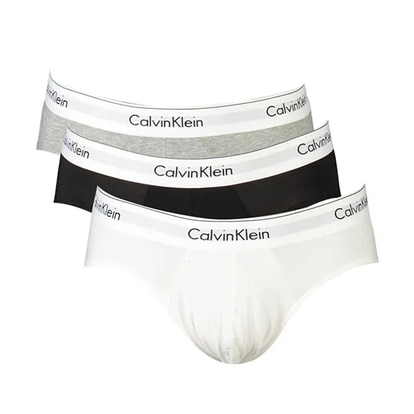 Set 3 Quần Lót Nam Calvin Klein CK Underwear Cotton 000NB2379A_GRIGIO_MP1 Màu Trắng/Xám/Đen Size L - Thời trang - Vua Hàng Hiệu