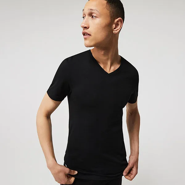 Set Áo Thun Nam Lacoste Men's TShirt Z Neckline In Shape Of V Three-Pack TH3374031 Màu Đen Size 5 - Thời trang - Vua Hàng Hiệu