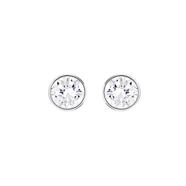 Set Dây Chuyền + Khuyên Tai Nữ Swarovski Duo Gourmet Romantic Clover Pattern Original 5258907 Màu Bạc Tím