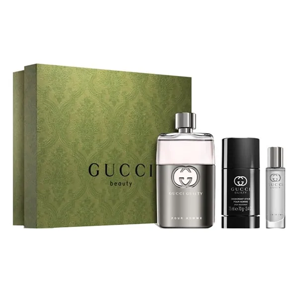Set Nước Hoa Nam Gucci Guilty Pour Homme 3 Món (EDT 90ml + Lăn Khử Mùi Deodorant Stick + EDT 15ml) - Nước hoa - Vua Hàng Hiệu