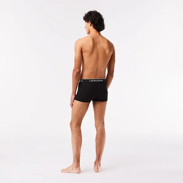 Set Quần Lót Nam Lacoste Pack Of 3 Casual Black Trunks 5H3389031 (3 Chiếc) Size 6 - Thời trang - Vua Hàng Hiệu