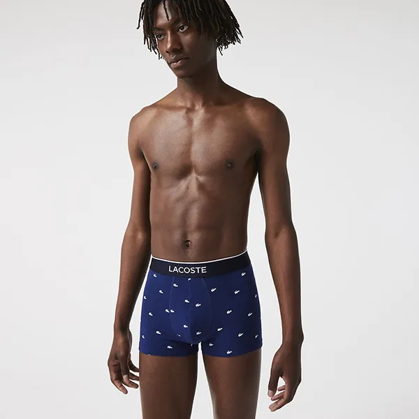 Set Quần Lót Nam Lacoste Pack Of 3 Casual Signature Trunk 5H3411W3T Size 5