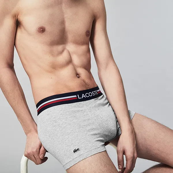 Set Quần Lót Nam Lacoste Pack Of 3 Iconic Trunks With Three-Tone Waistband 5H3386W34 (3 Chiếc) Size 3