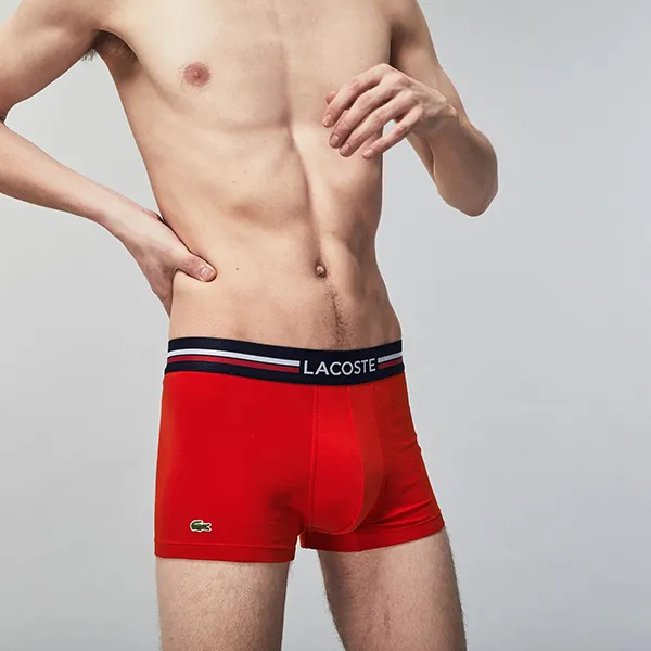 Set Quần Lót Nam Lacoste Pack Of 3 Iconic Trunks With Three-Tone Waistband 5H3386W34 (3 Chiếc) Size 3