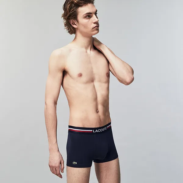 Set Quần Lót Nam Lacoste Pack Of 3 Iconic Trunks With Three-Tone Waistband 5H3386W34 (3 Chiếc) Size 3