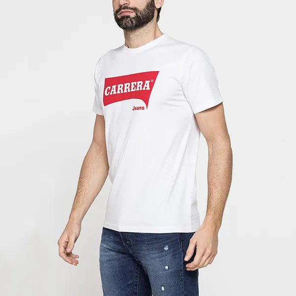 Áo Thun Nam Carrera Jeans Crew Neck In Cotton T-Shirt 801P0047A_002 Màu Trắng Size L - Thời trang - Vua Hàng Hiệu