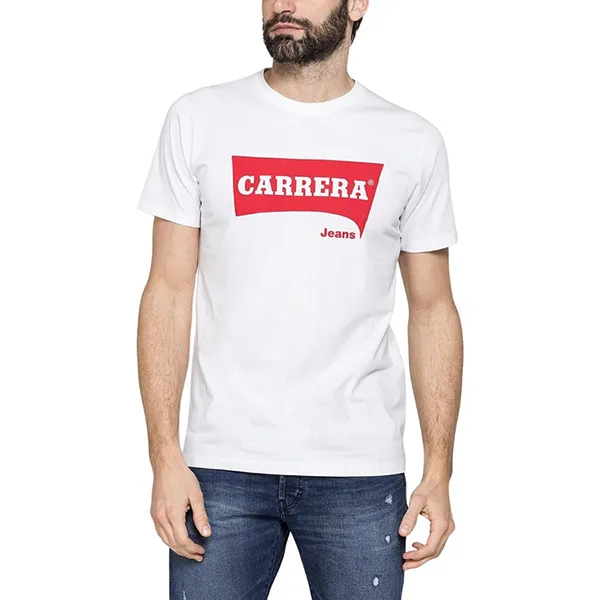 Áo Thun Nam Carrera Jeans Crew Neck In Cotton T-Shirt 801P0047A_002 Màu Trắng Size L - Thời trang - Vua Hàng Hiệu