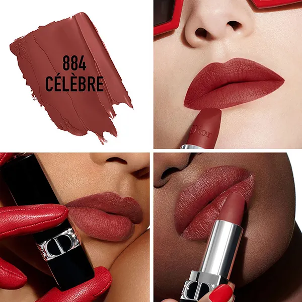 Son Dior Rouge Dior Matte 884 Célèbre Màu Đỏ Đất