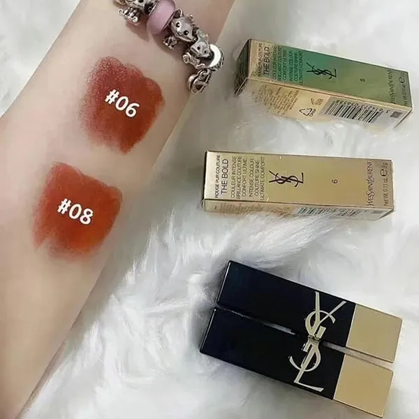 Son Yves Saint Laurent YSL The Bold 08 Fearless Carnelian Màu Đỏ Nâu - Son Môi - Vua Hàng Hiệu