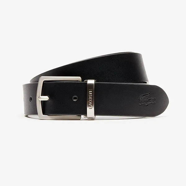 Thắt Lưng Nam Lacoste Men's Reversible Leather Belt And 2 Buckles Gift Set RC4012371 Màu Đen Nâu Size 110