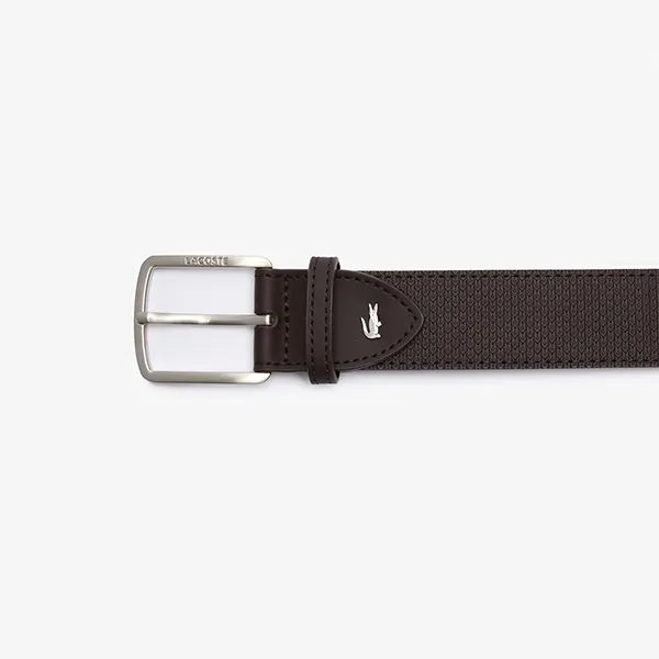 Thắt Lưng Nam Lacoste Men's Engraved Buckle Texturised Leather Belt RC4005H15 Màu Nâu Đen Size 110 - Thắt lưng - Vua Hàng Hiệu