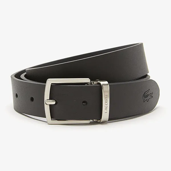 Thắt Lưng Nam Lacoste Men's Pin And Flat Buckle Belt RC4060J10 Màu Đen Xám Size 110