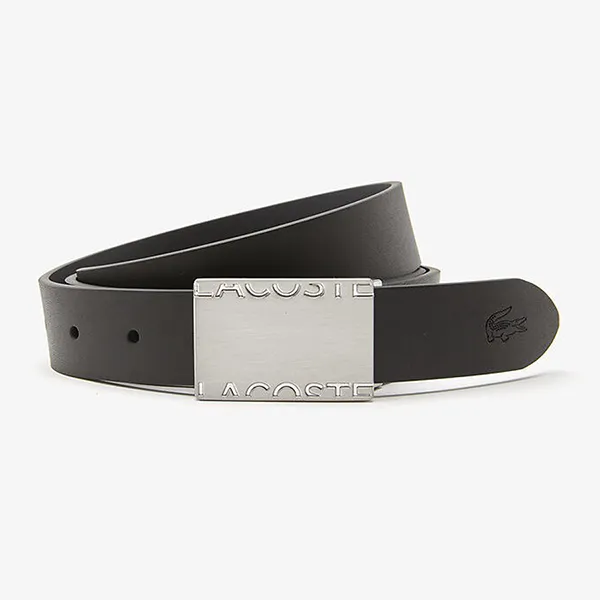 Thắt Lưng Nam Lacoste Men's Pin And Flat Buckle Belt RC4060J10 Màu Đen Xám Size 110