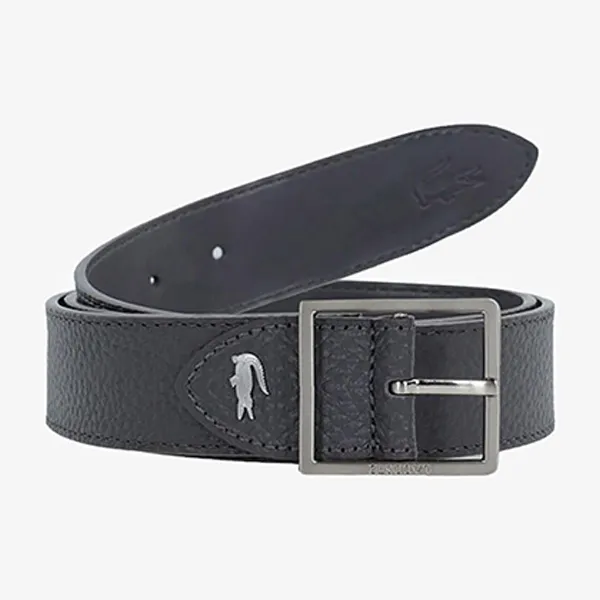 Thắt Lưng Nam Lacoste Men's Reversible Grain Leather Belt With Engraved Buckle RC4004 E47 Màu Xám Size 110