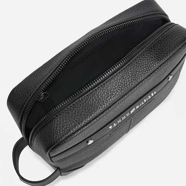 Túi Cầm Tay Nam Tommy Hilfiger Logo Zipped Washbag AM0AM10614-1_NERO_BDS Màu Đen