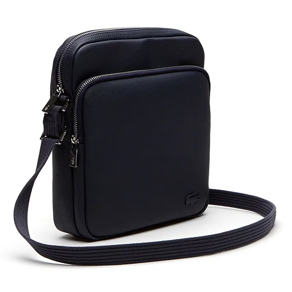 Túi Đeo Chéo Nam Lacoste Men's Classic Petit Pique Double Bag NH2343HC021 Màu Xanh Đen