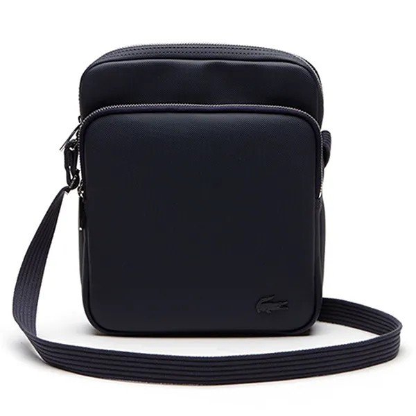 Túi Đeo Chéo Nam Lacoste Men's Classic Petit Pique Double Bag NH2343HC021 Màu Xanh Đen