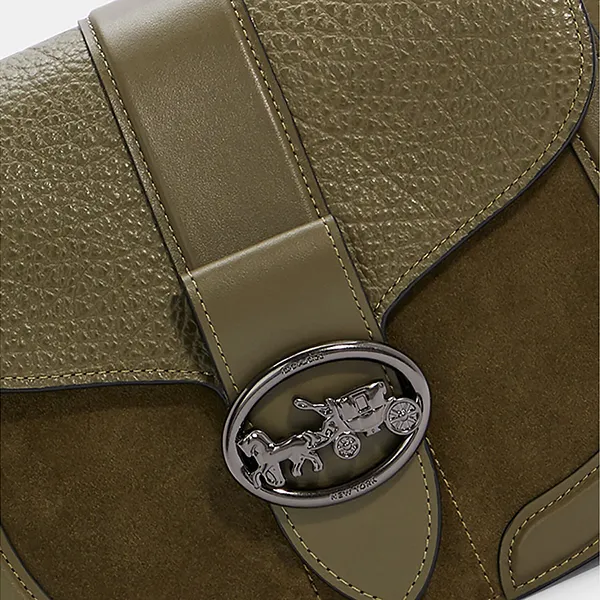 Túi Đeo Chéo Nữ Coach Georgie Saddle Bag C2805 Màu Xanh Rêu