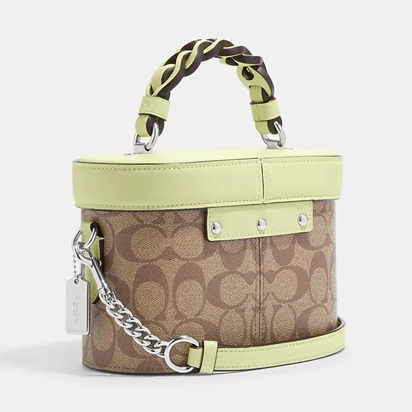 Túi Đeo Chéo Nữ Coach Kay Crossbody In Signature Canvas CJ613 Màu Nâu-Xanh